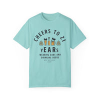 Cheers to 21 Years and Wearing Ears Comfort Colors Unisex Garment-Dyed T-shirt