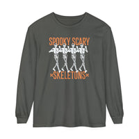 Spooky Scary Skeletons Comfort Colors Unisex Garment-dyed Long Sleeve T-Shirt