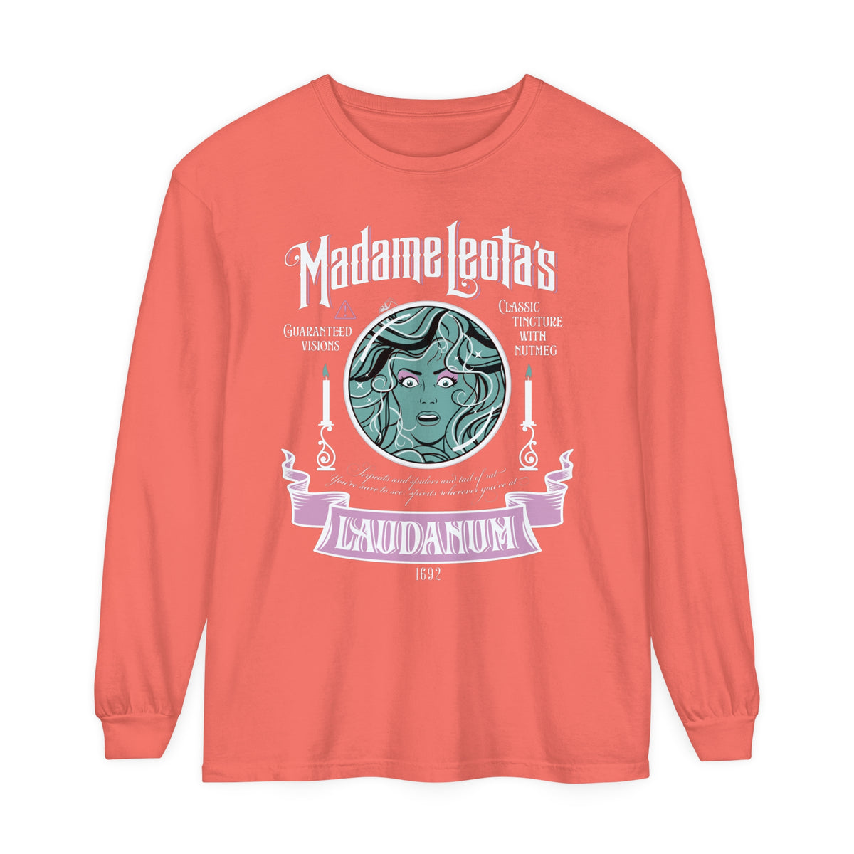 Madame Leota’s Laudanum Teal Comfort Colors Unisex Garment-dyed Long Sleeve T-Shirt