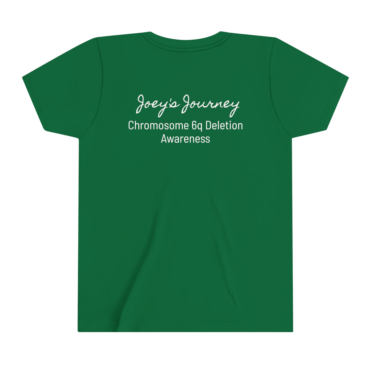 Joey's Journey Chromosome 6q Deletion Awareness Bella Canvas Youth Short Sleeve Tee