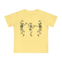 Dancing Skeletons with Ears Bella Canvas Baby Short Sleeve T-Shirt