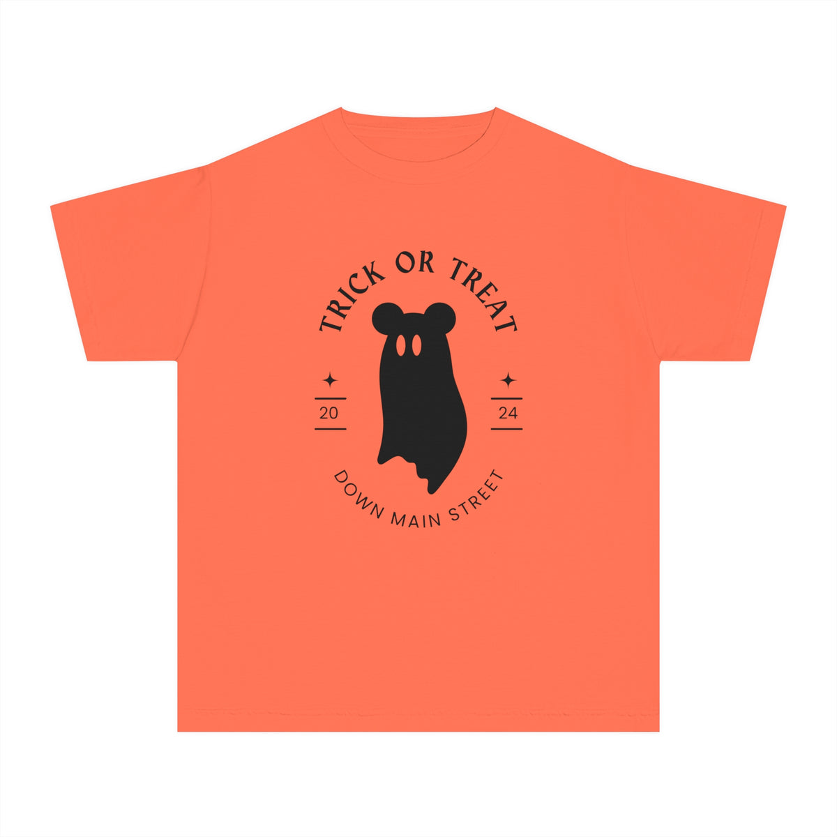 Trick or Treat Down Main Street Comfort Colors Youth Midweight Tee