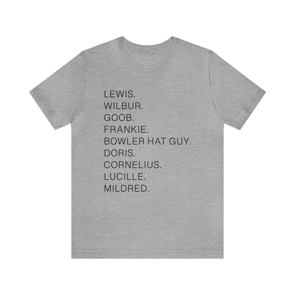 Meet The Robinson’s Character Names Bella Canvas Unisex Jersey Short Sleeve Tee