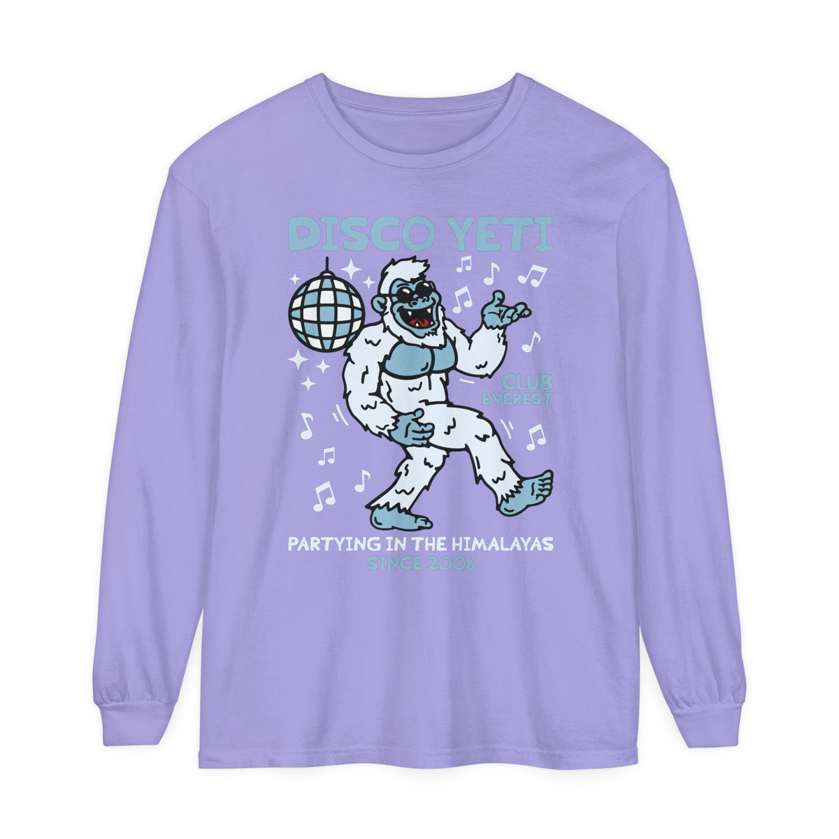 Disco Yeti Comfort Colors Unisex Garment-dyed Long Sleeve T-Shirt