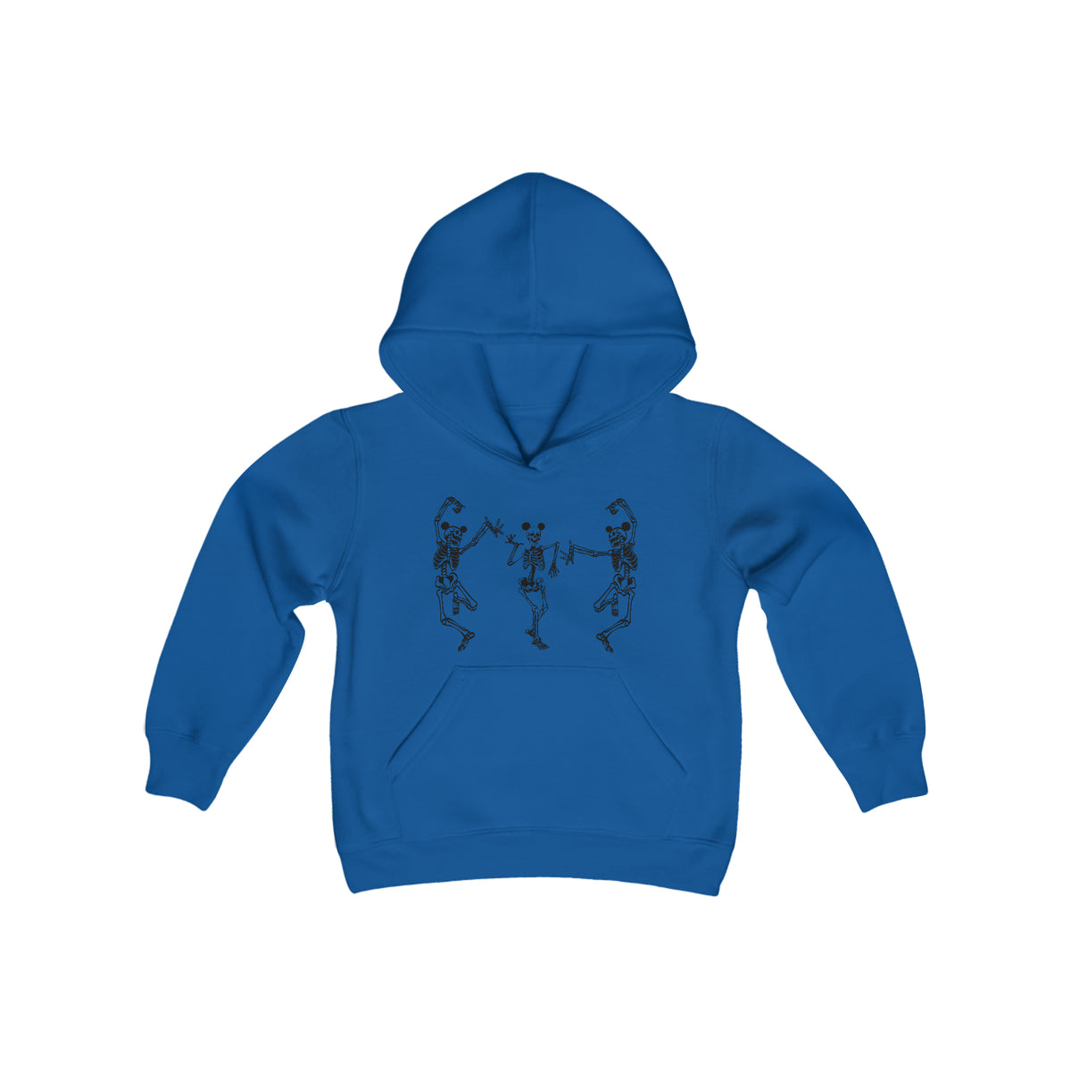 Dancing Skeletons with Ears Gildan Youth Heavy Blend Hooded Sweatshirt