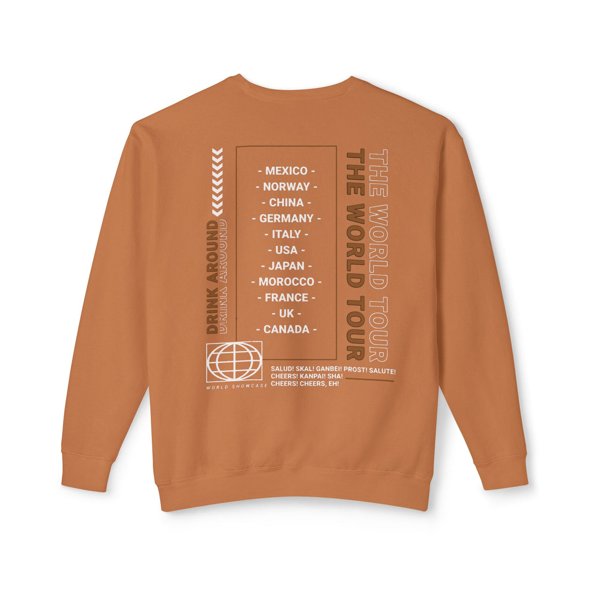 Drink Around the World Tour Unisex Lightweight Comfort Colors Crewneck Sweatshirt