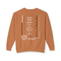 Drink Around the World Tour Unisex Lightweight Comfort Colors Crewneck Sweatshirt
