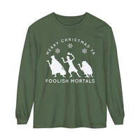Merry Christmas Ya Foolish Mortals Comfort Colors Unisex Garment-dyed Long Sleeve T-Shirt