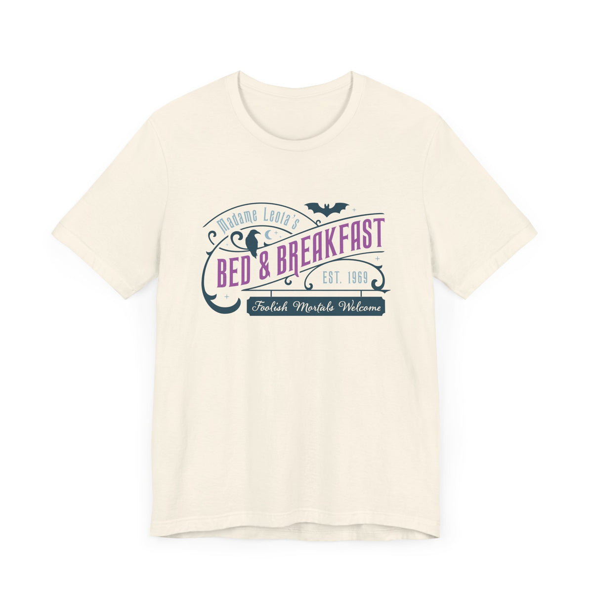 Madame Leota’s Bed and Breakfast Teal Bella Canvas Unisex Jersey Short Sleeve Tee