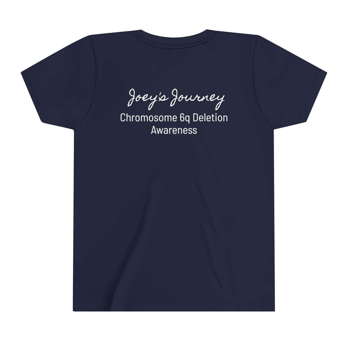 Joey's Journey Chromosome 6q Deletion Awareness Bella Canvas Youth Short Sleeve Tee