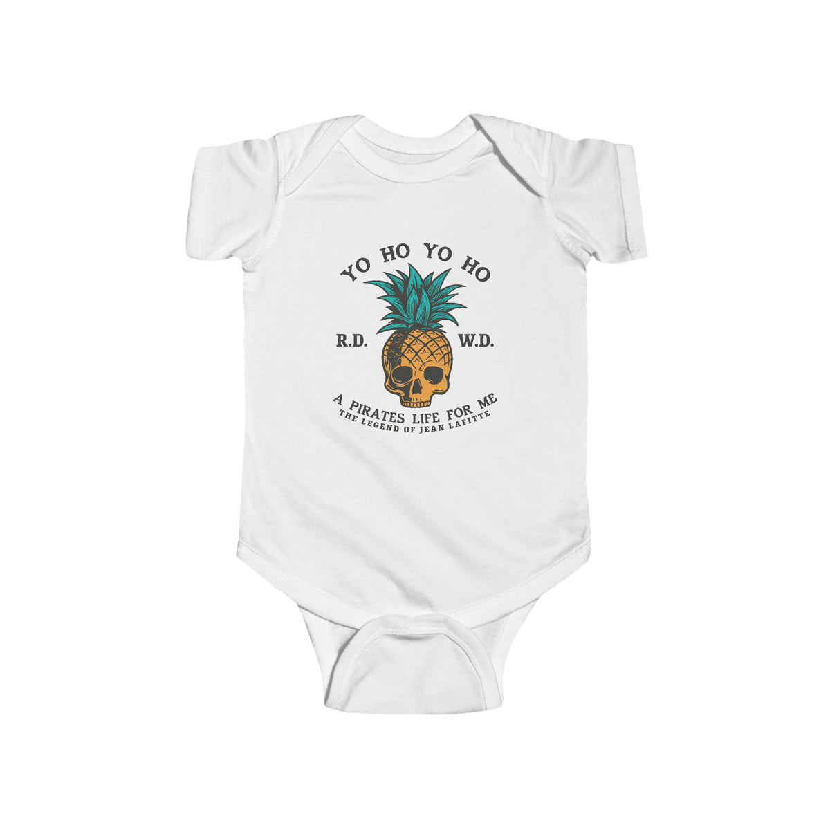 Yo Ho Pirates Life For Me Rabbit Skins Infant Fine Jersey Bodysuit