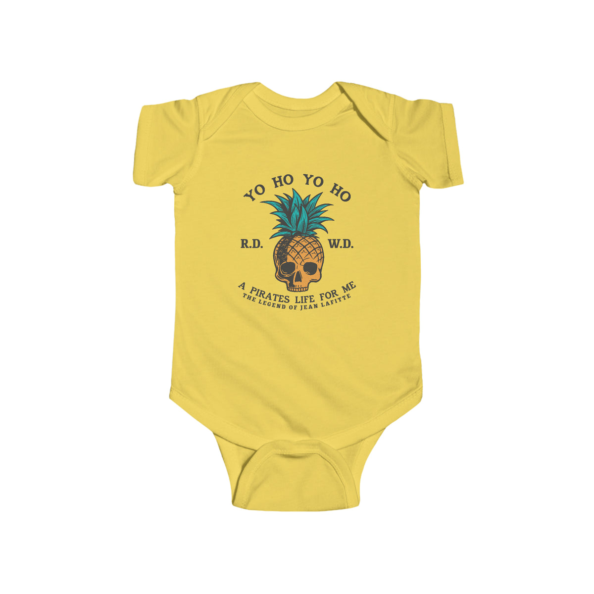 Yo Ho Pirates Life For Me Rabbit Skins Infant Fine Jersey Bodysuit