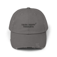 Think Happy Thoughts Unisex Distressed Cap