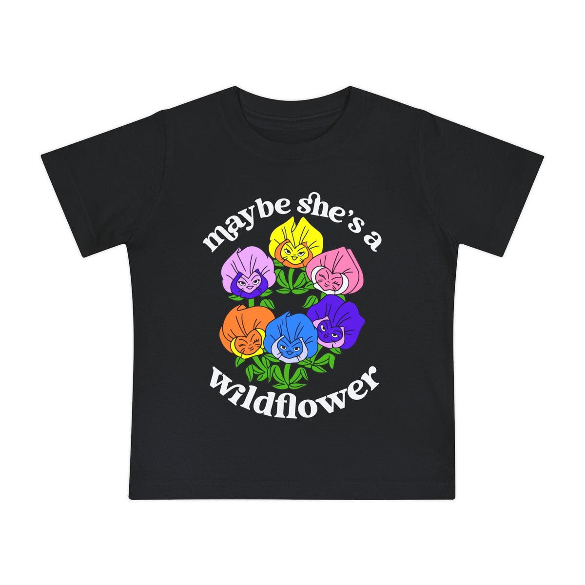 Maybe She’s A Wildflower Bella Canvas Baby Short Sleeve T-Shirt