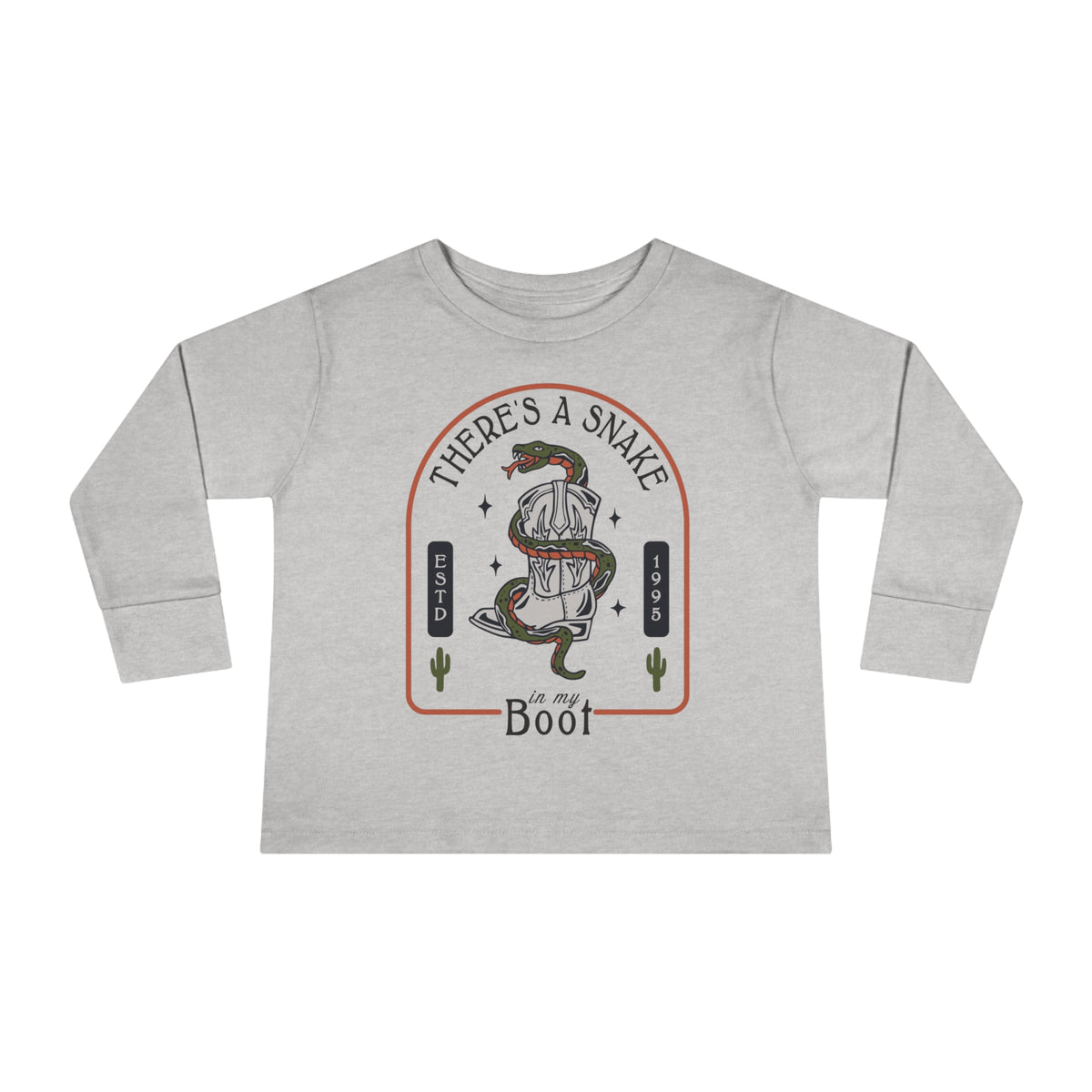 There's A Snake In My Boot Rabbit Skins Toddler Long Sleeve Tee