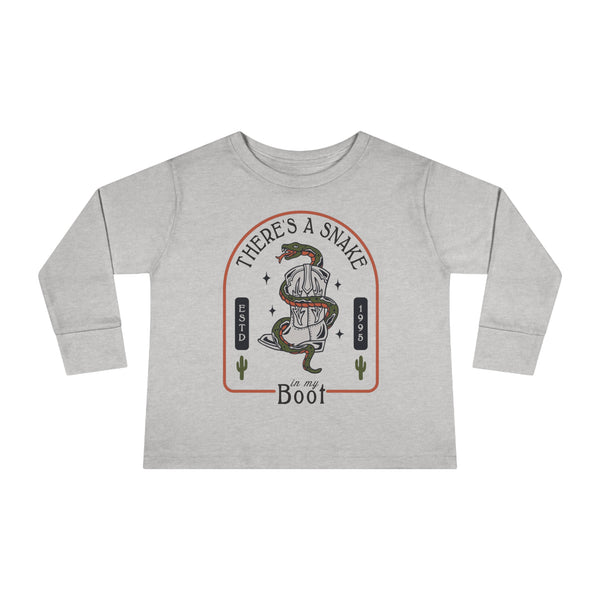 There's A Snake In My Boot Rabbit Skins Toddler Long Sleeve Tee
