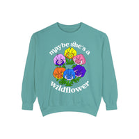 Maybe She’s A Wildflower Comfort Colors Unisex Garment-Dyed Sweatshirt