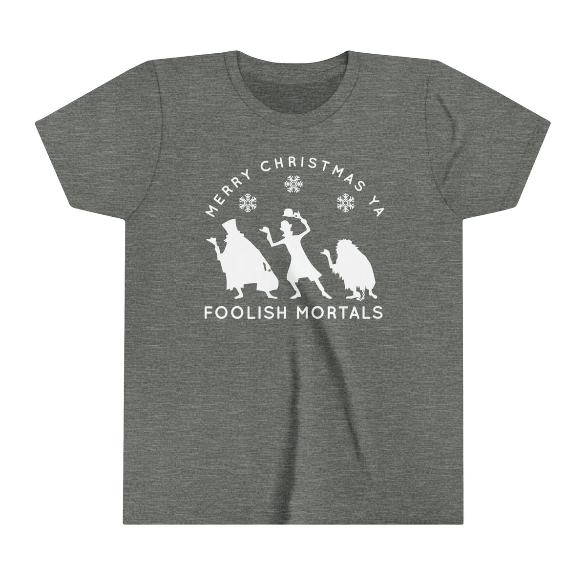 Merry Christmas Ya Foolish Mortals Bella Canvas Youth Short Sleeve Tee