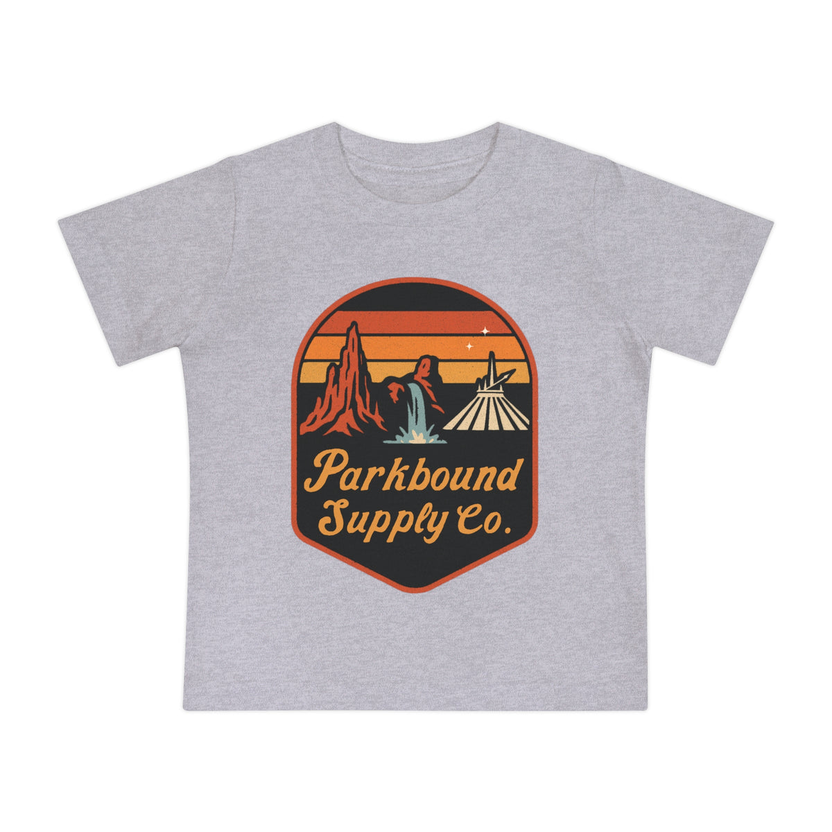 Triple Mountain Badge Bella Canvas Baby Short Sleeve T-Shirt