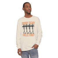 Spooky Scary Skeletons Comfort Colors Unisex Garment-dyed Long Sleeve T-Shirt