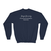 Joey's Journey Chromosome 6q Deletion Awareness Gildan Youth Crewneck Sweatshirt