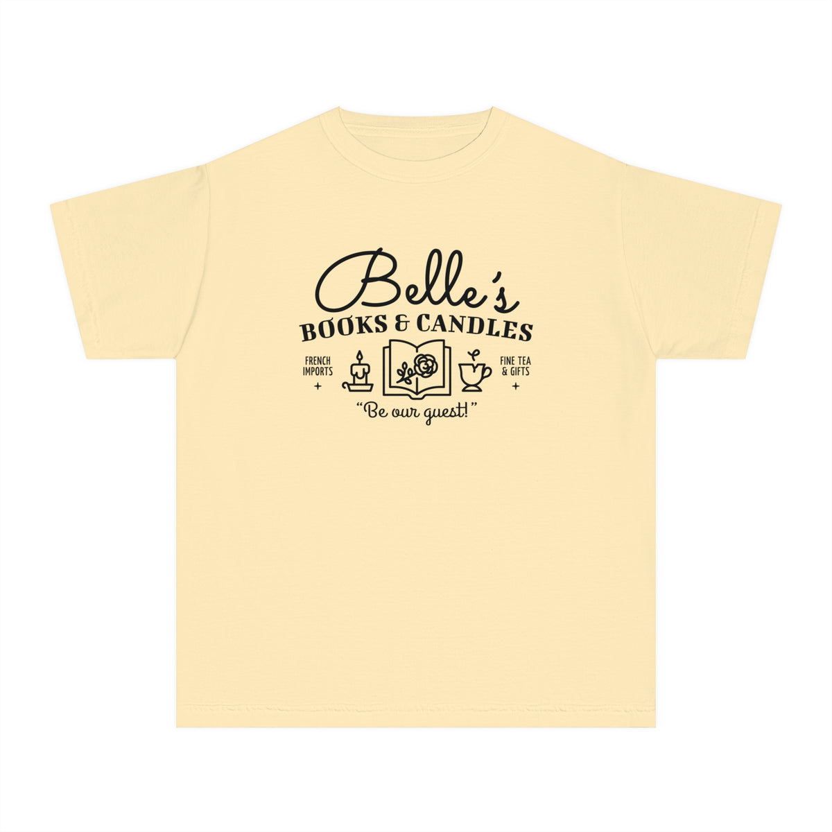 Belle’s Books & Candles Comfort Colors Youth Midweight Tee