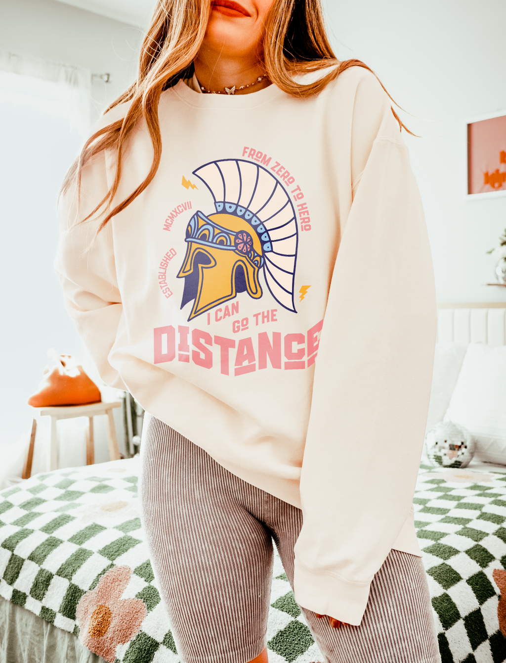 I Can Go The Distance Unisex Lightweight Comfort Colors Crewneck Sweatshirt