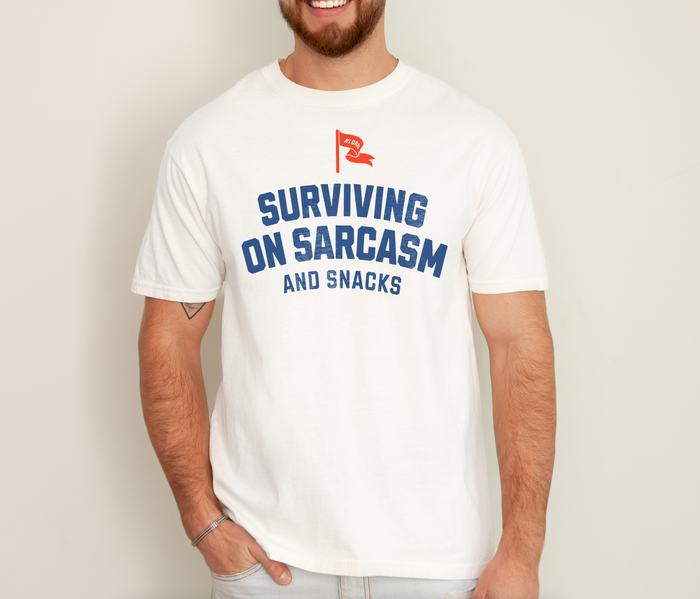 Surviving on Sarcasm and Snacks Comfort Colors Unisex Garment-Dyed T-shirt