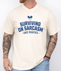Surviving on Sarcasm and Snacks Comfort Colors Unisex Garment-Dyed T-shirt