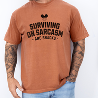 Surviving on Sarcasm and Snacks Comfort Colors Unisex Garment-Dyed T-shirt