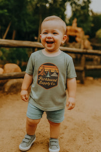 Triple Mountain Badge Bella Canvas Toddler Short Sleeve Tee