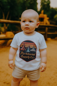Triple Mountain Badge Bella Canvas Baby Short Sleeve T-Shirt