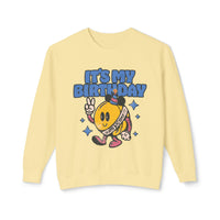 It's My Birthday Unisex Lightweight Comfort Colors Crewneck Sweatshirt