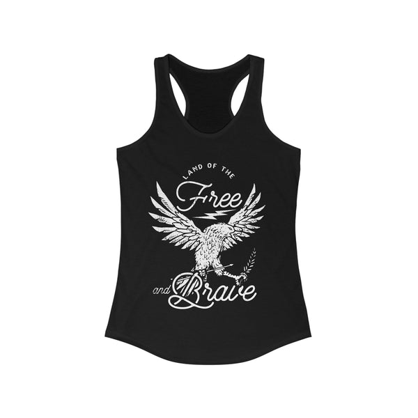 Land of the Free and Brave Women's Next Level Ideal Racerback Tank