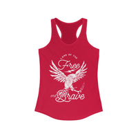 Land of the Free and Brave Women's Next Level Ideal Racerback Tank