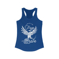 Land of the Free and Brave Women's Next Level Ideal Racerback Tank
