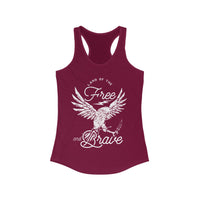 Land of the Free and Brave Women's Next Level Ideal Racerback Tank