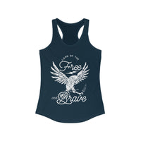 Land of the Free and Brave Women's Next Level Ideal Racerback Tank