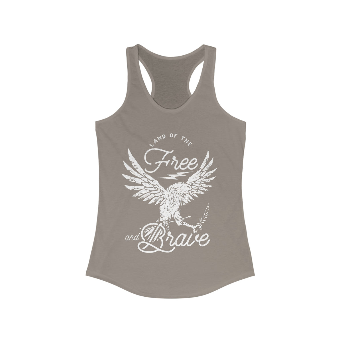 Land of the Free and Brave Women's Next Level Ideal Racerback Tank