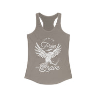 Land of the Free and Brave Women's Next Level Ideal Racerback Tank
