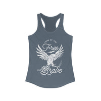 Land of the Free and Brave Women's Next Level Ideal Racerback Tank