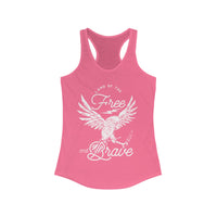 Land of the Free and Brave Women's Next Level Ideal Racerback Tank