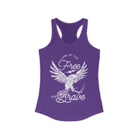 Land of the Free and Brave Women's Next Level Ideal Racerback Tank