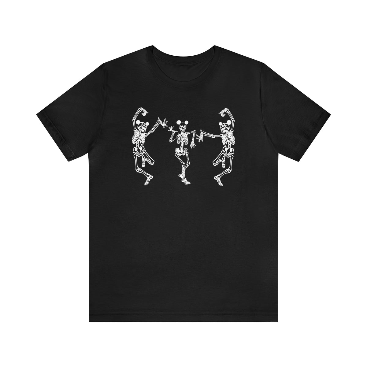 Dancing Skeletons with Ears Bella Canvas Unisex Jersey Short Sleeve Tee