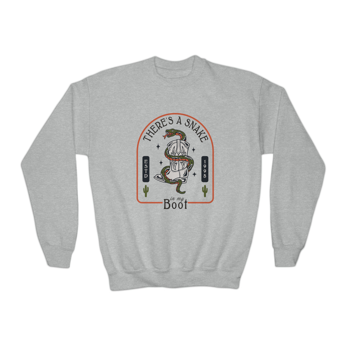 There's A Snake In My Boot Gildan Youth Crewneck Sweatshirt