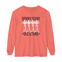 Spooky Scary Skeletons Comfort Colors Unisex Garment-dyed Long Sleeve T-Shirt