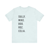 Monsters Character Names Bella Canvas Unisex Jersey Short Sleeve Tee