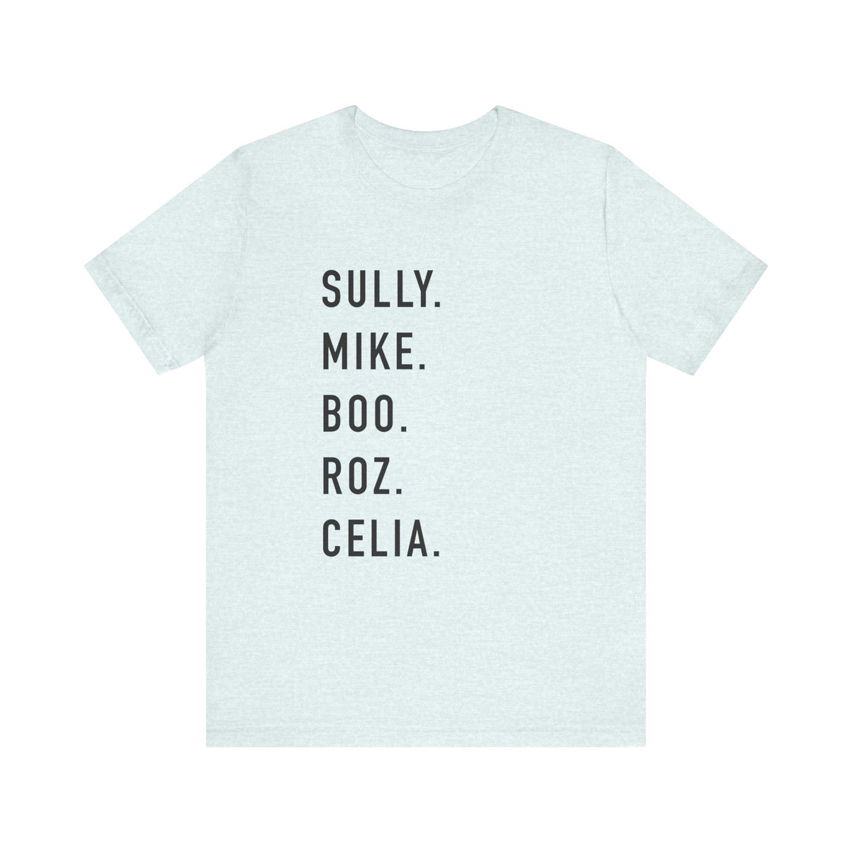 Monsters Character Names Bella Canvas Unisex Jersey Short Sleeve Tee
