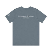 Joey's Journey Chromosome 6q Deletion Awareness Bella Canvas Unisex Jersey Short Sleeve Tee
