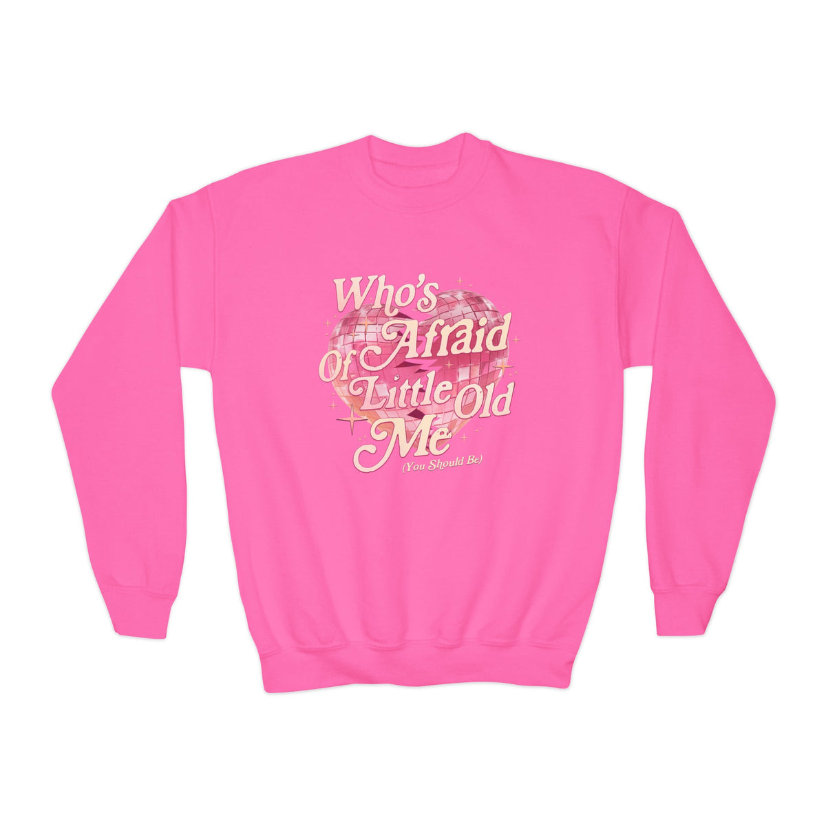 Who's Afraid Of Little Old Me Gildan Youth Crewneck Sweatshirt